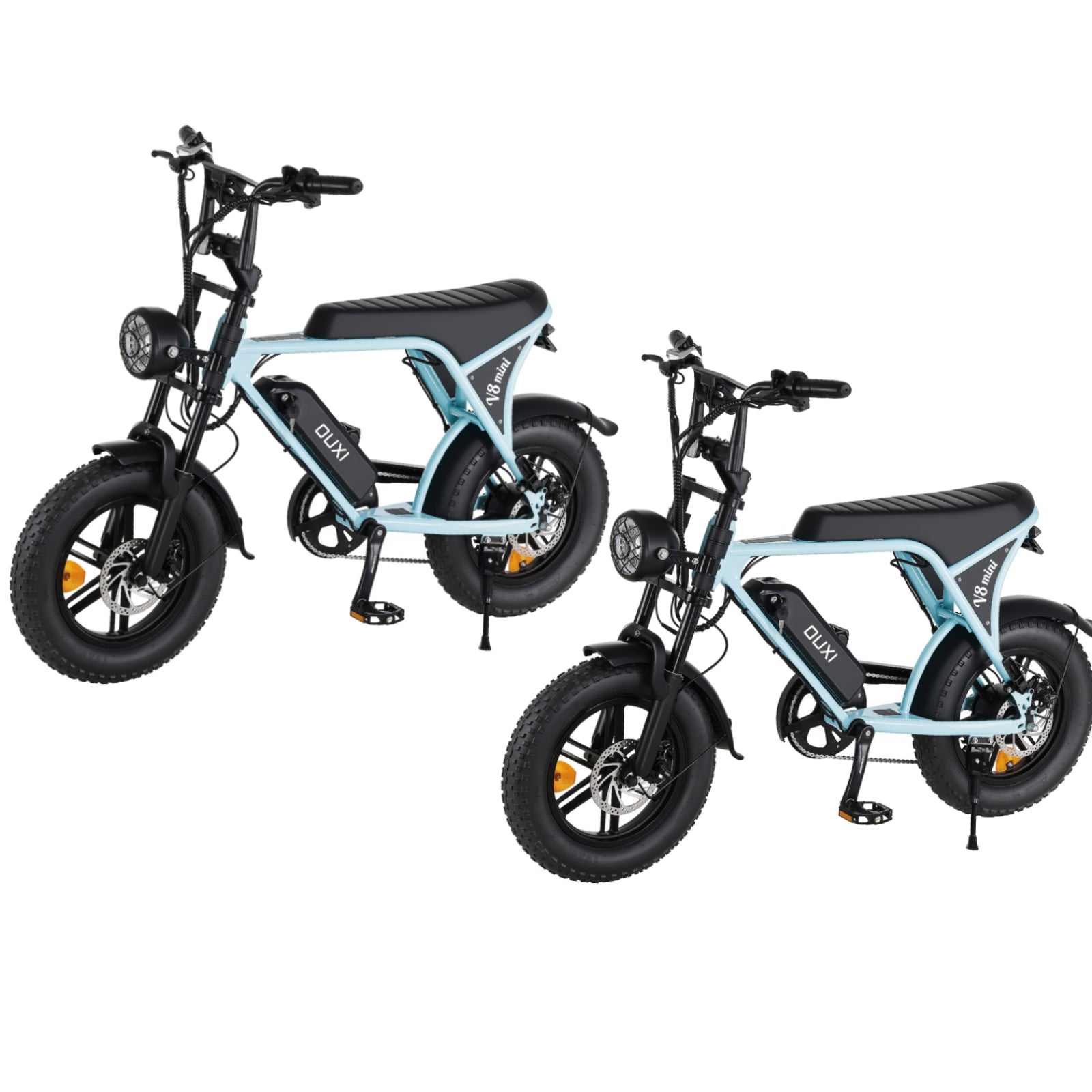 OUXI V8 Mini X2 Bici Elettrica Nera Fat 16x4.0