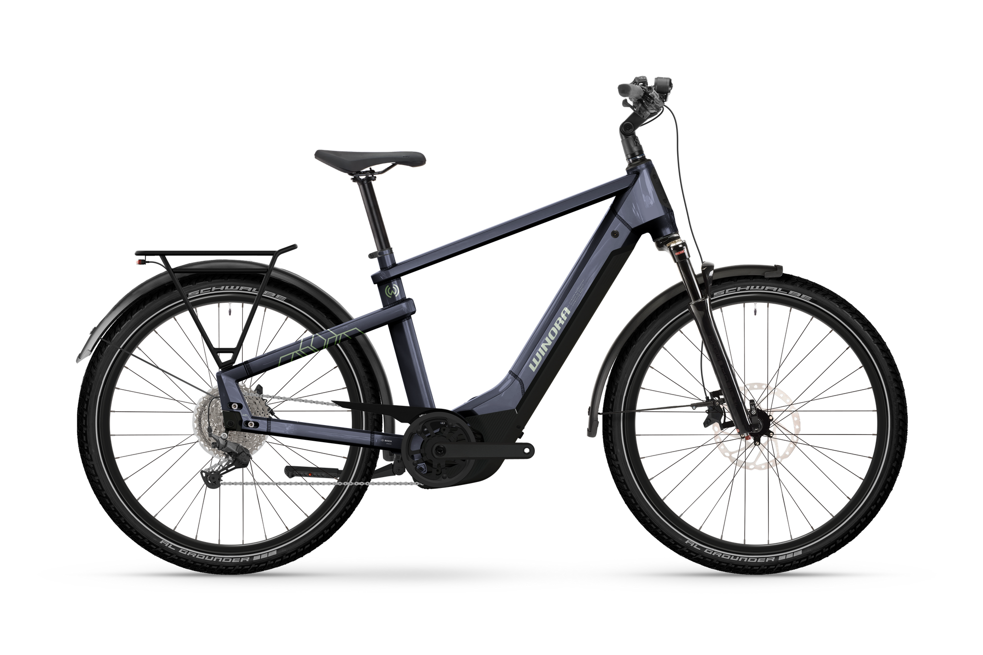 Winora Yakun X10E bici elettrica trekking viola night purple M