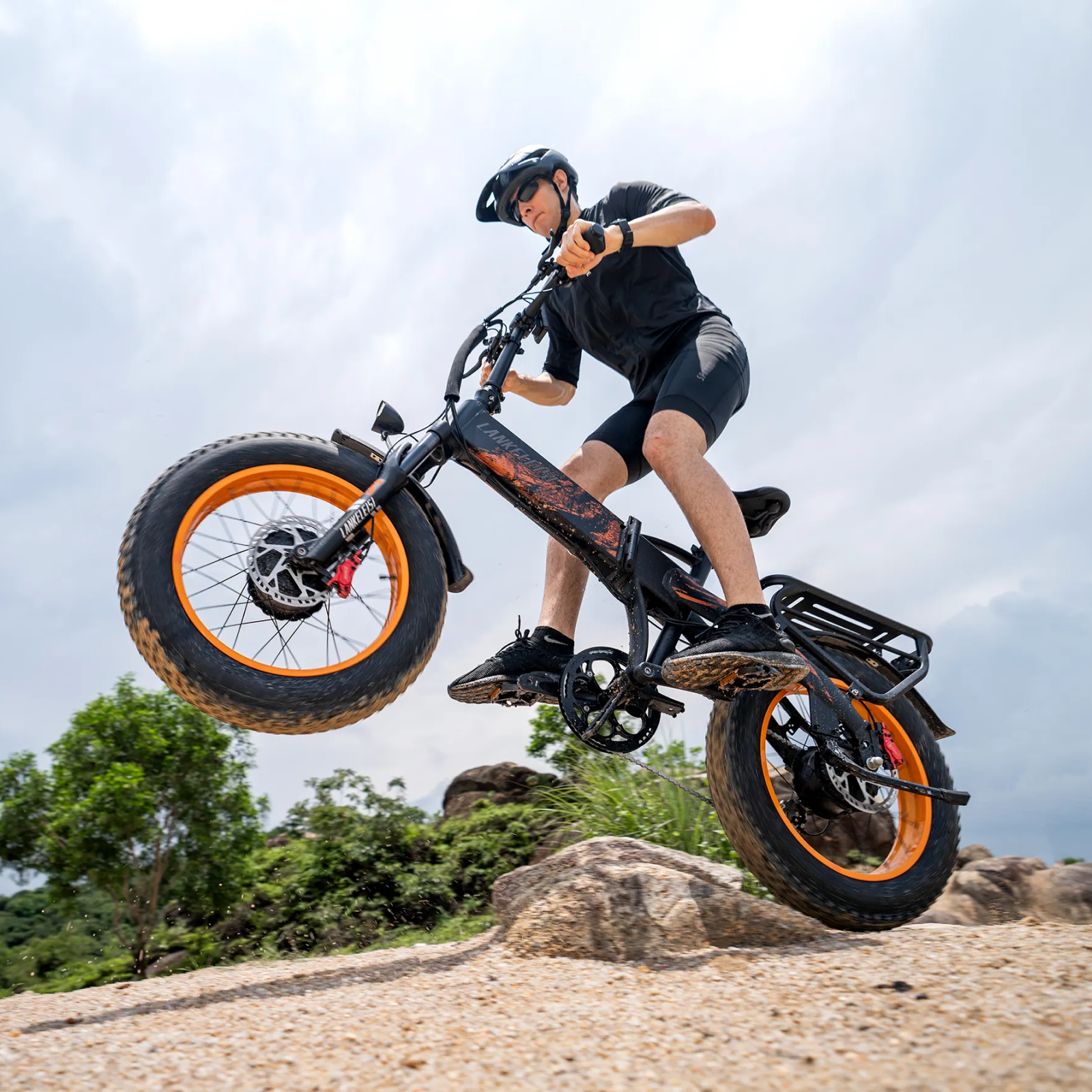 Lankeleisi X2000MAX bici elettrica fat bike 2x1000W arancione