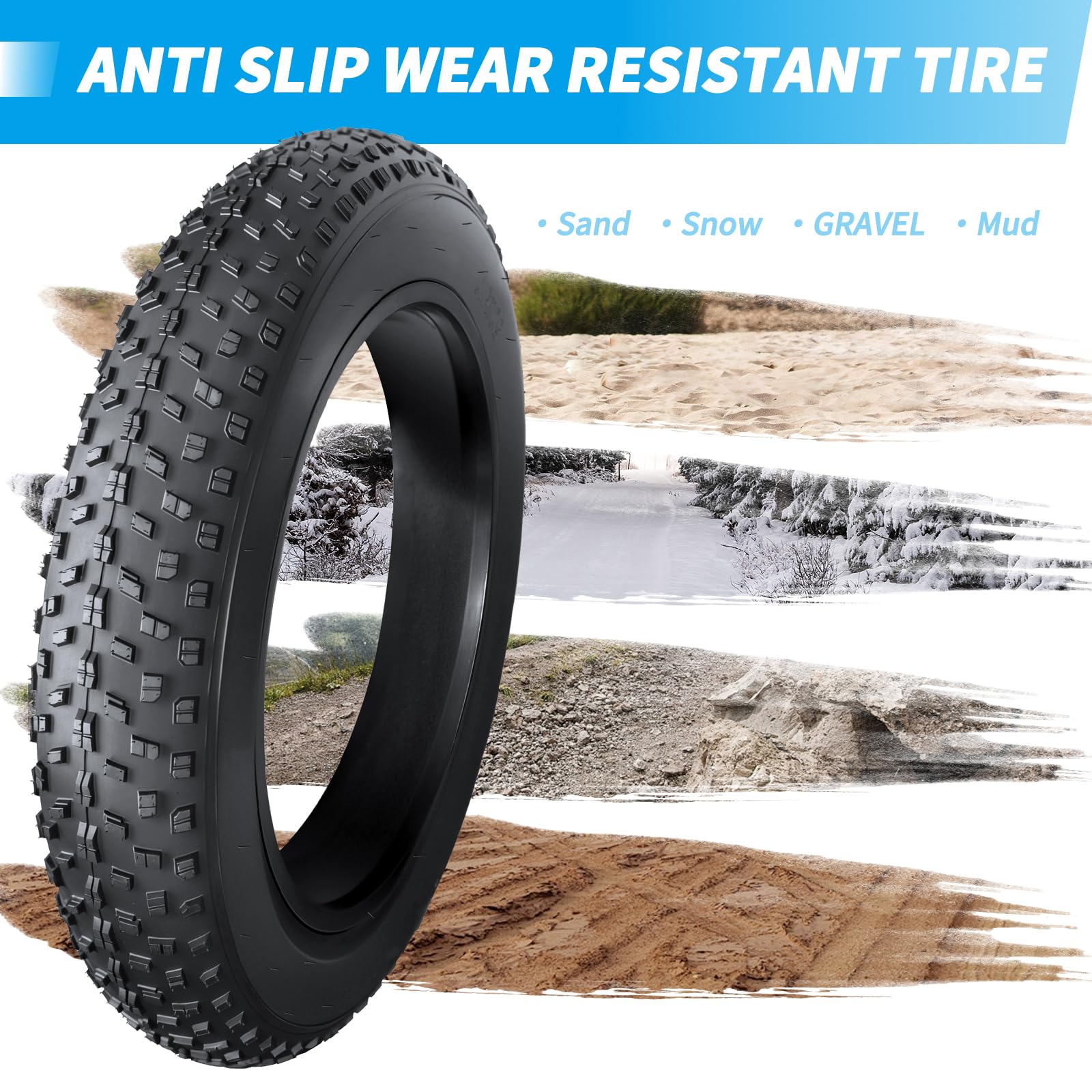 OUXI Camera d'Aria Fat Bike 20x4.0 E-Bike