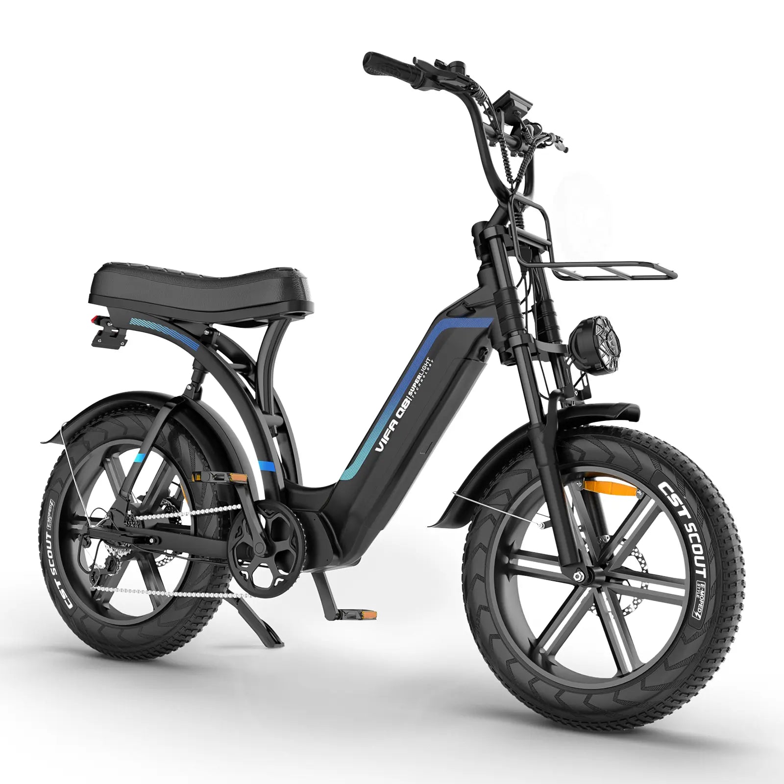 OUXI Q8 750W Bici Elettrica Nera Fat Bike 48V 20Ah