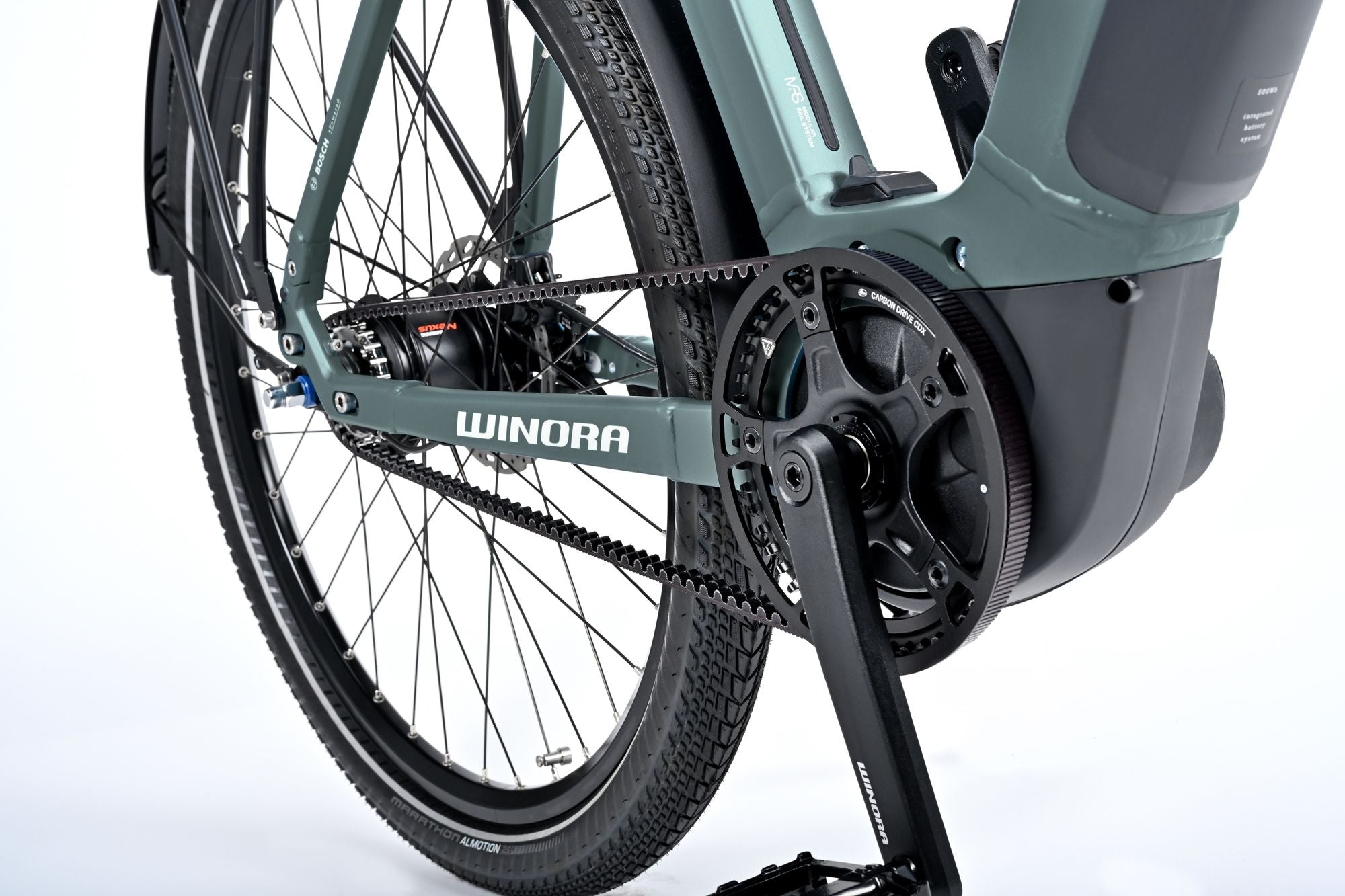 Winora Sinus R8Ef bici elettrica city cinghia telaio alto
