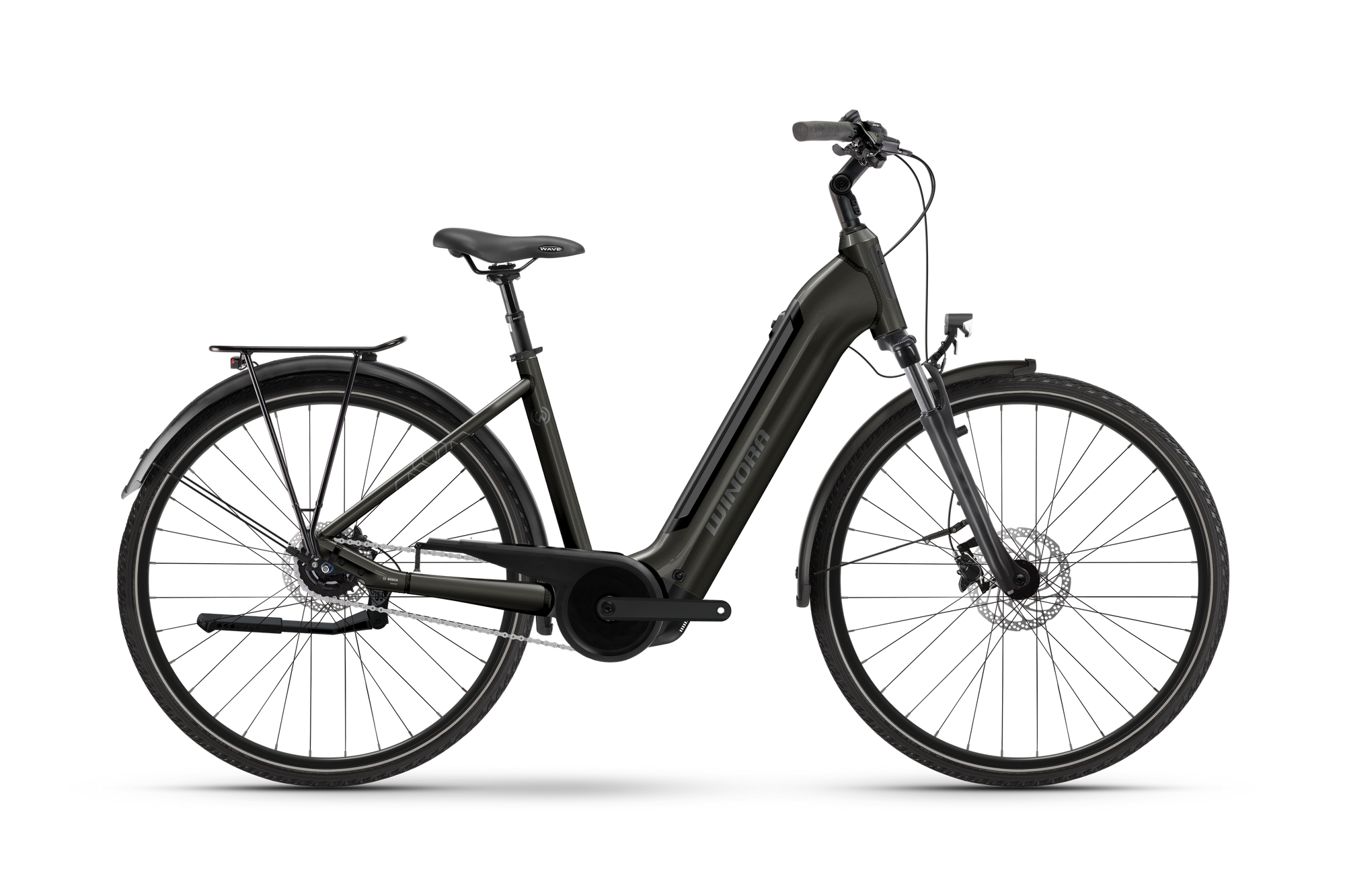 Winora Tria N5f bici elettrica city granite telaio basso M