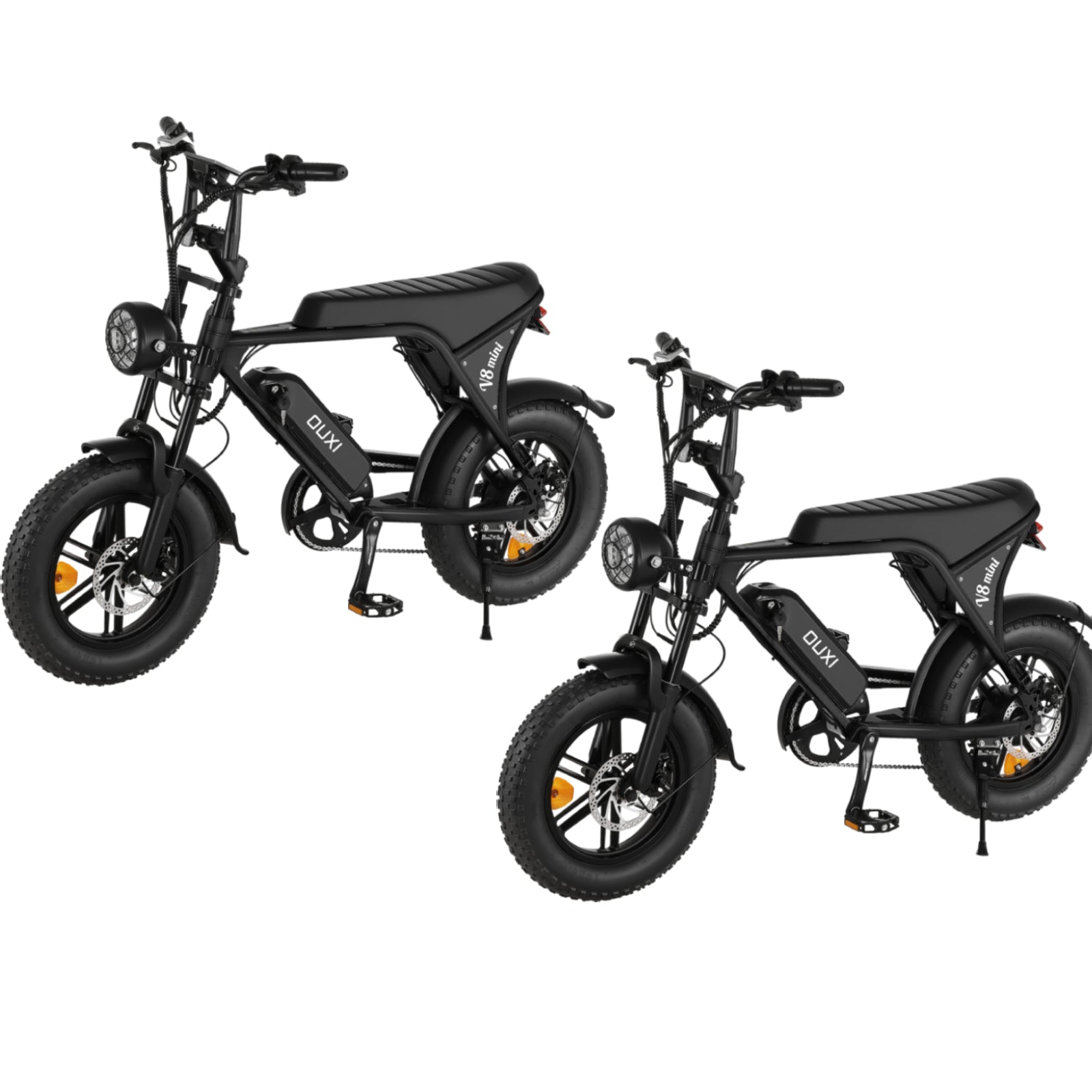 OUXI V8 Mini X2 Bici Elettrica Nera Fat 16x4.0