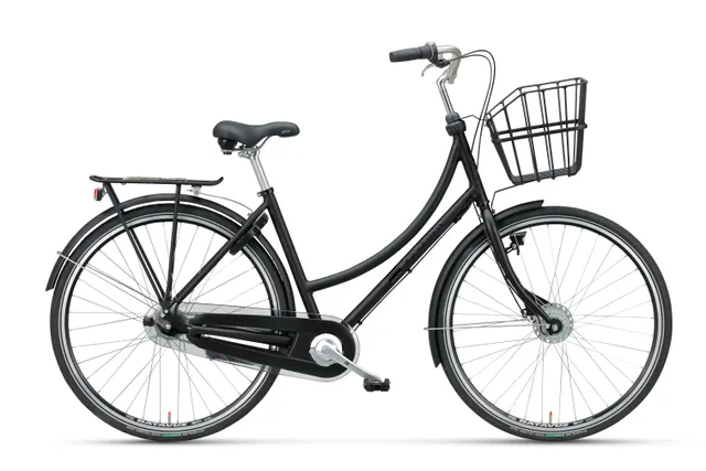 Batavus Brighton bici city nera telaio basso cestino