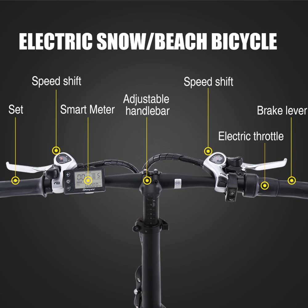 Shengmilo MX20 bici elettrica pieghevole nera fat urbana