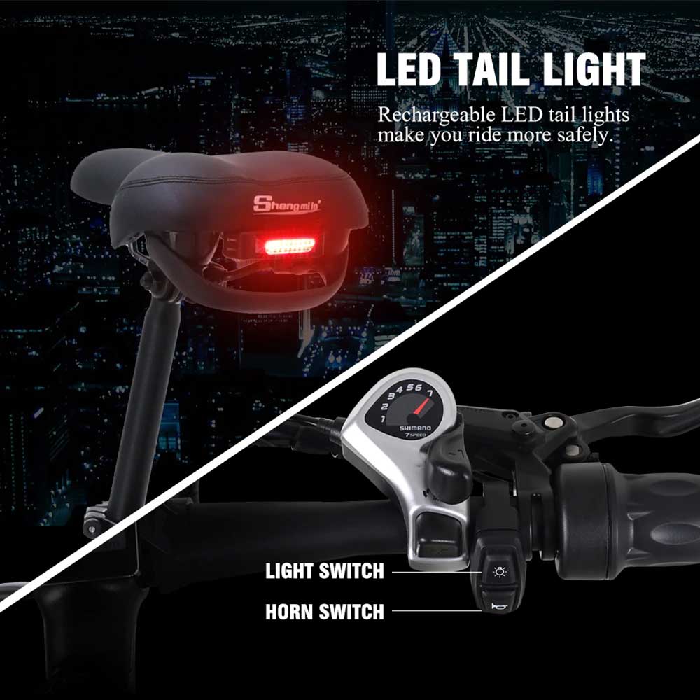 Shengmilo MX20 bici elettrica pieghevole nera fat urbana