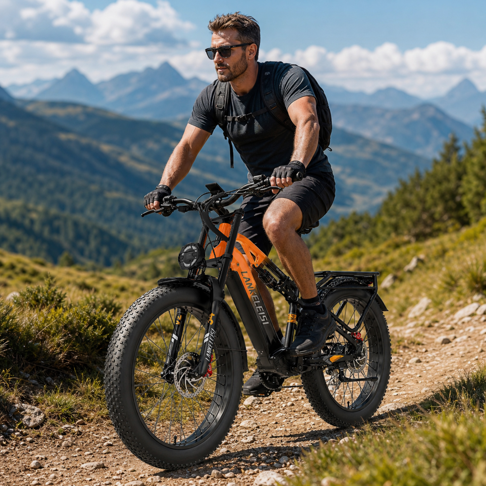 Lankeleisi MG800MAX E-bike 2X1000W Fat Bike Orange Doppio Motore