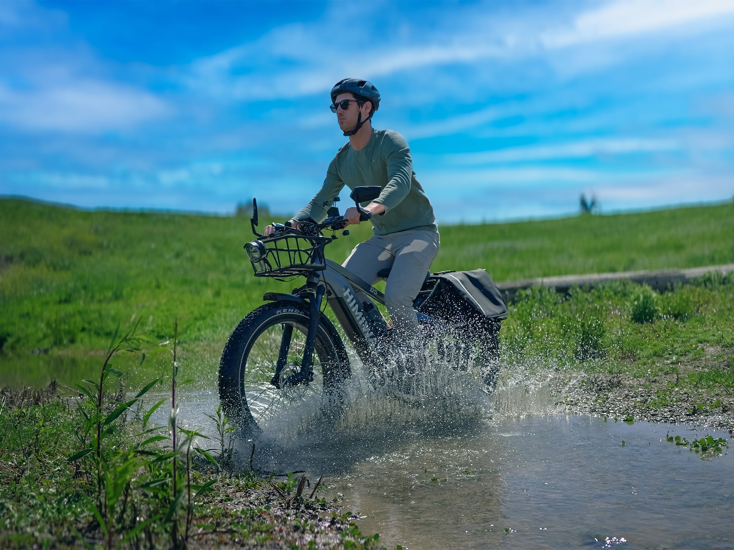 Himiway D Series D5 Zebra bici elettrica fat Verde 750W