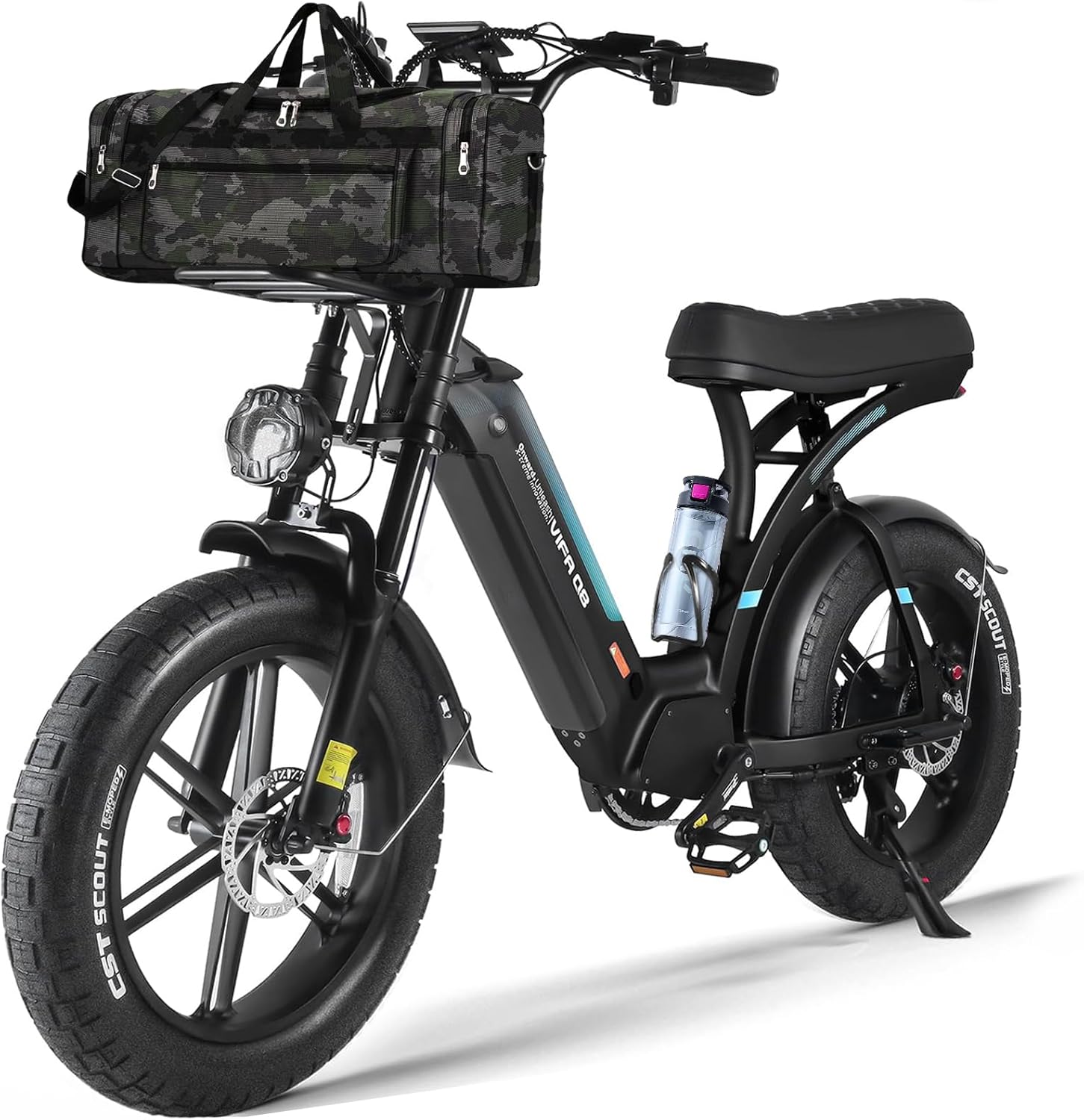 OUXI Q8 750W Bici Elettrica Nera Fat Bike 48V 20Ah