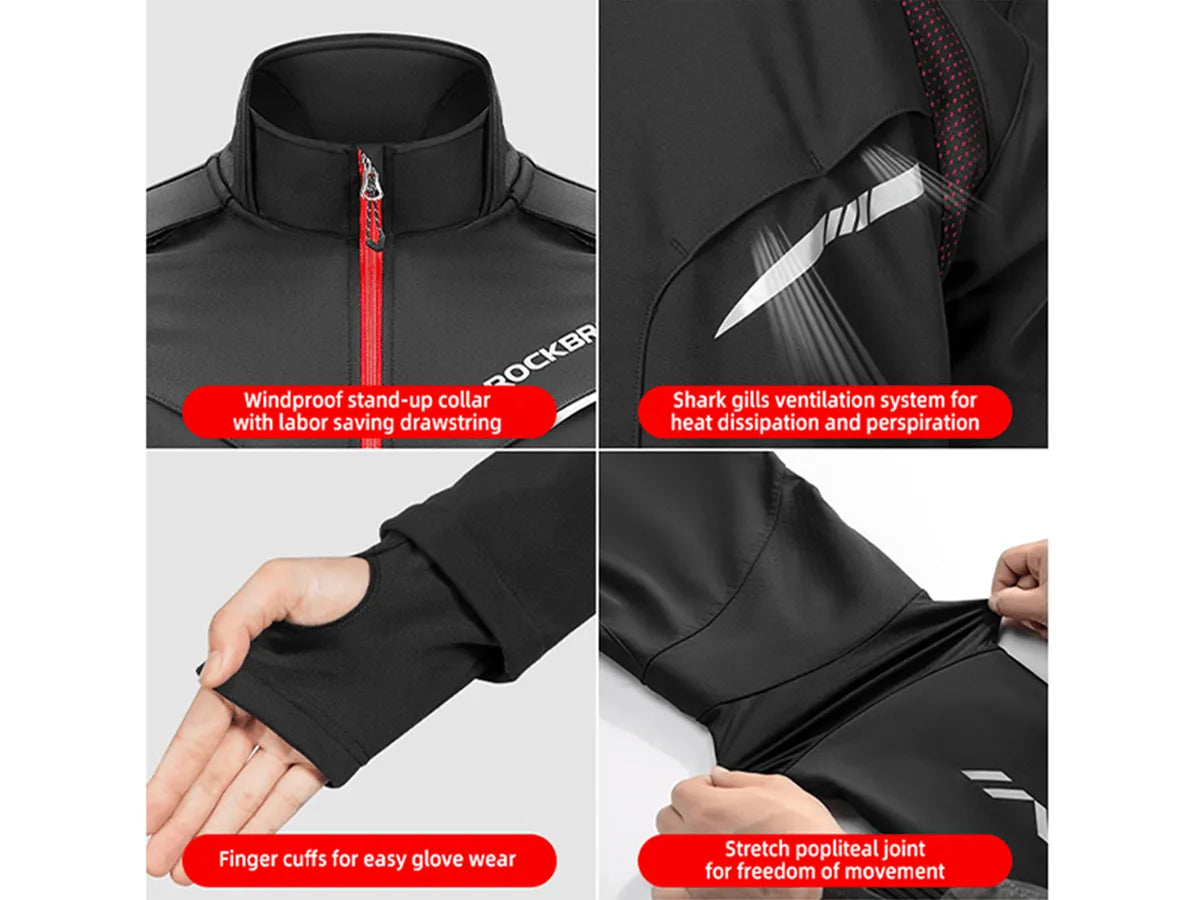Himiway completo ciclismo invernale nero antivento M