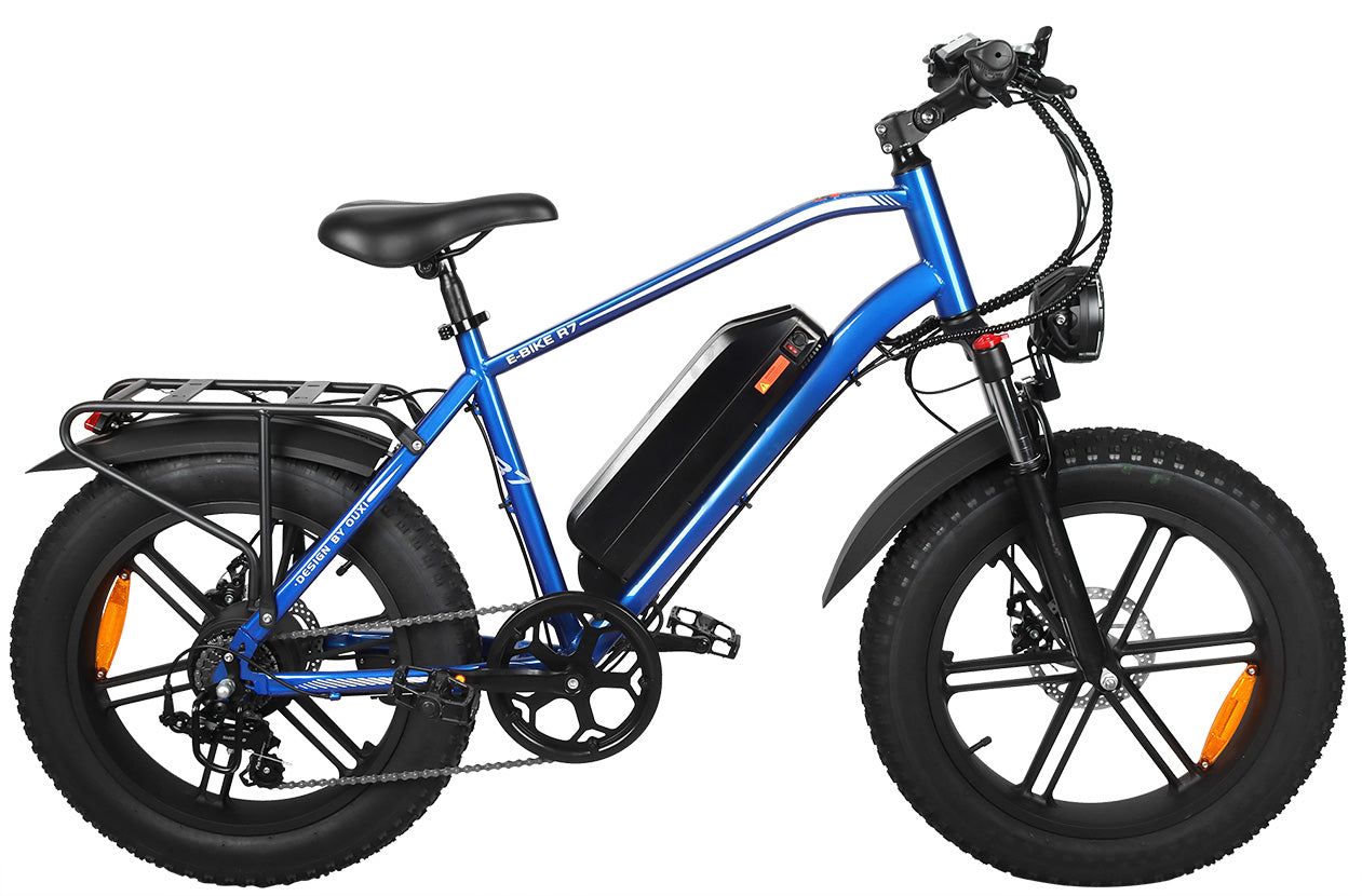 OUXI R7 Bici Elettrica Fat Bike 750W 48V 15Ah Nera