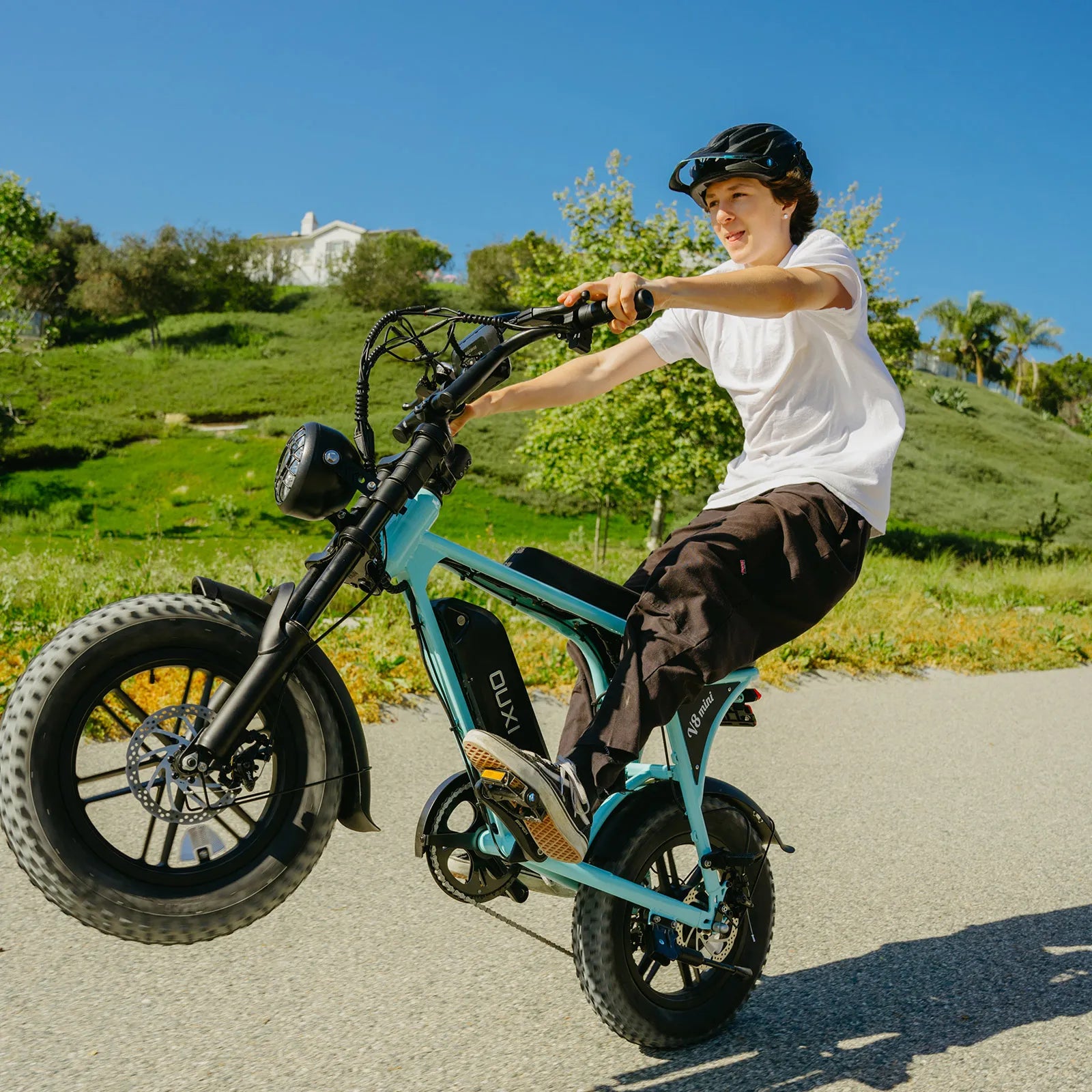 OUXI V8 Mini Fat Bike Elettrica 500W Nera 7 Marce