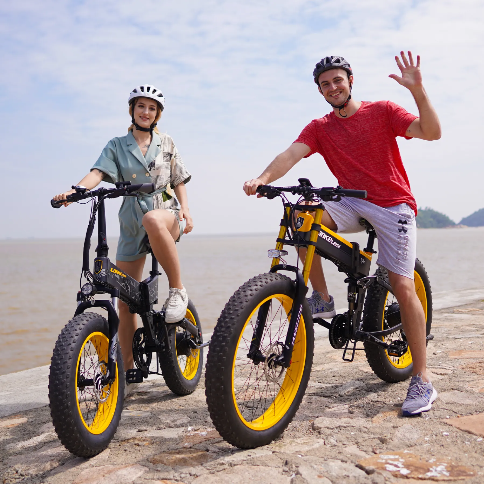 Lankeleisi XT750PLUS bici elettrica Green 250W fat bike trekking