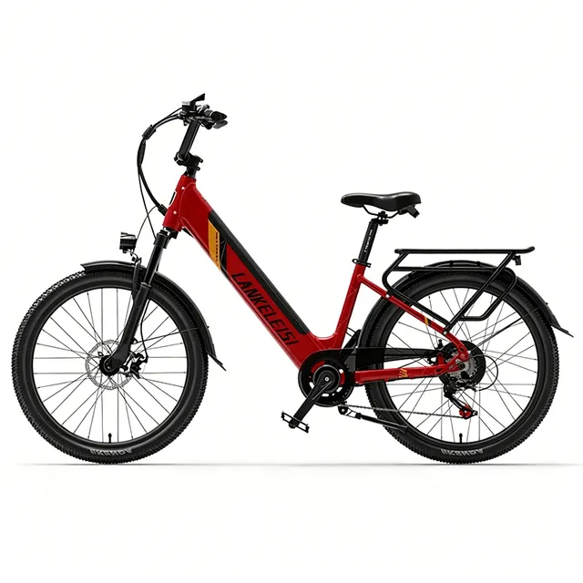 Lankeleisi ES500PRO bici elettrica Red 250W telaio city fat bike