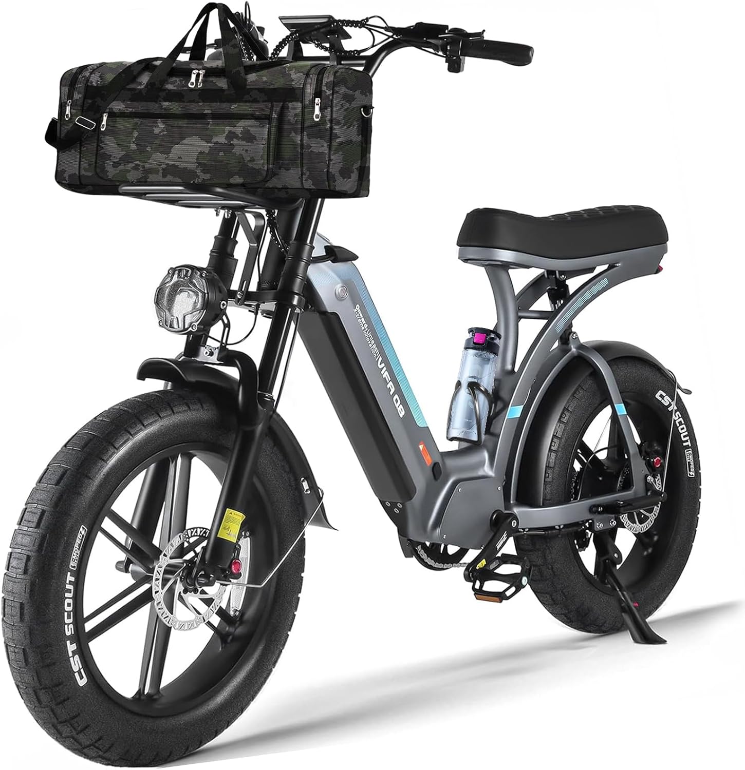OUXI Q8 750W Bici Elettrica Nera Fat Bike 48V 20Ah