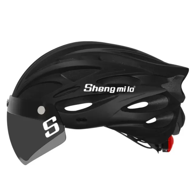 Shengmilo Helmets casco mtb bici con visiera magnetica e luce LED