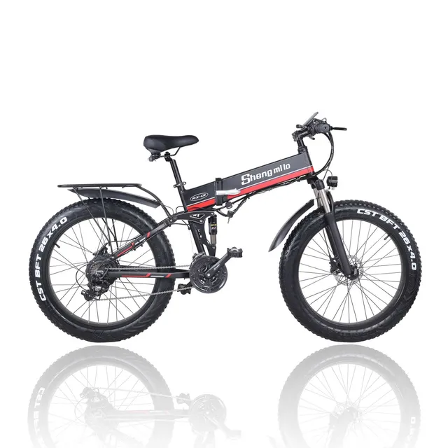 Shengmilo MX01 bici elettrica pieghevole nero rosso 48V
