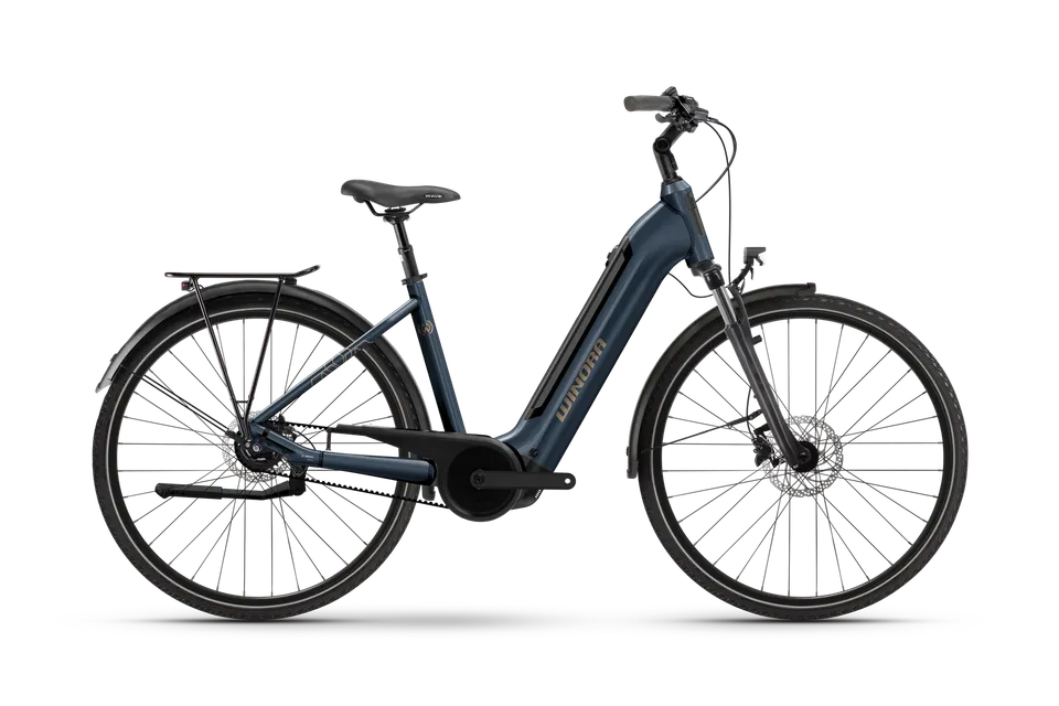 Winora Tria R5 bici elettrica city cavalry lucida cinghia