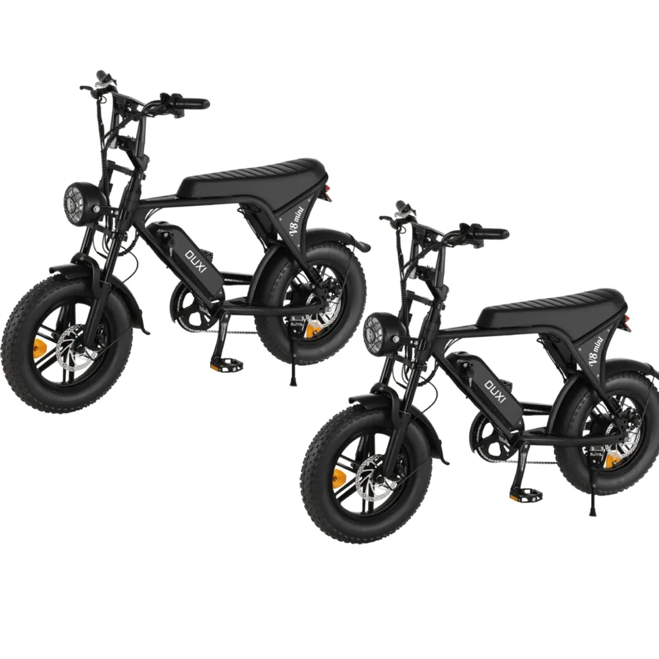 OUXI V8 Mini X2 Bici Elettrica Nera Fat 16x4.0