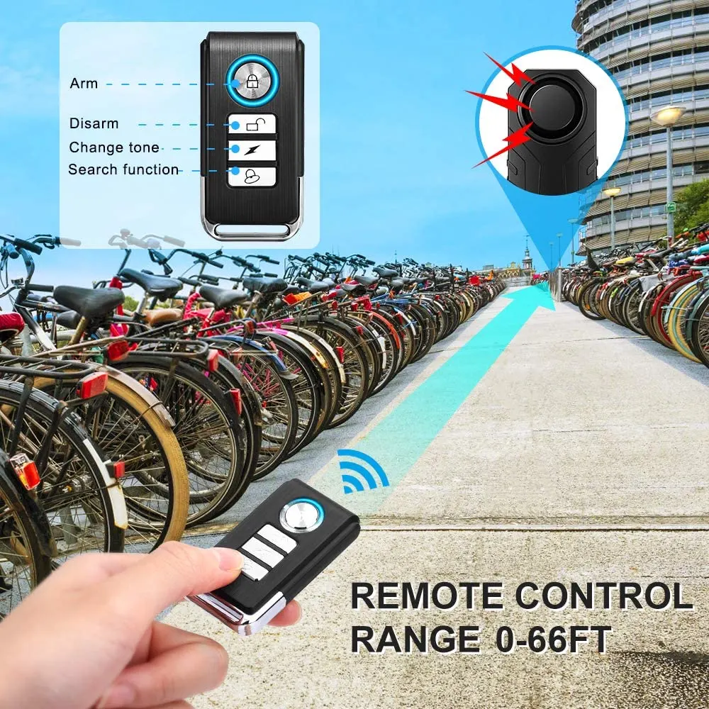 Shengmilo Accessories antifurto bici wireless 113dB con telecomando