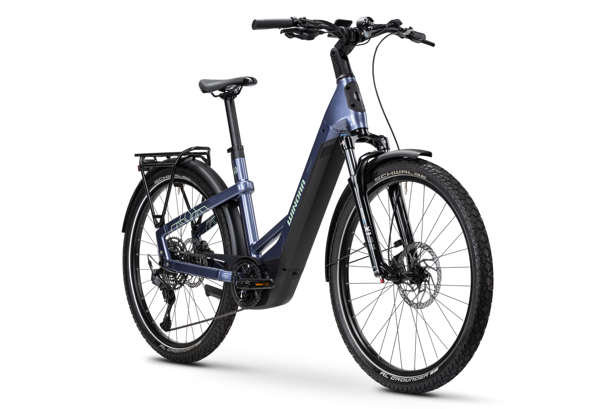Winora Yakun X10E bici elettrica trekking viola night purple M