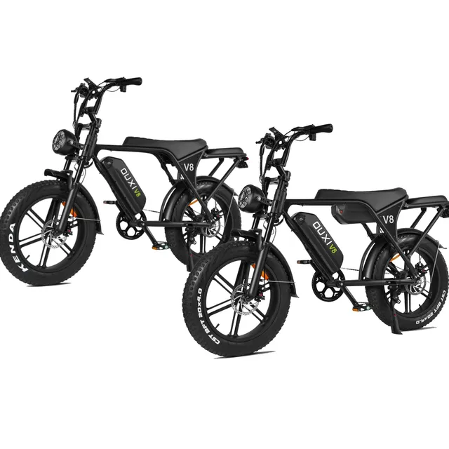 OUXI V8 Fat Tire Bici Elettrica Nera Doppia Batteria