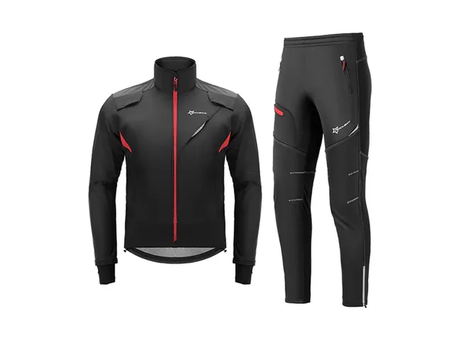 Himiway completo ciclismo invernale nero antivento M