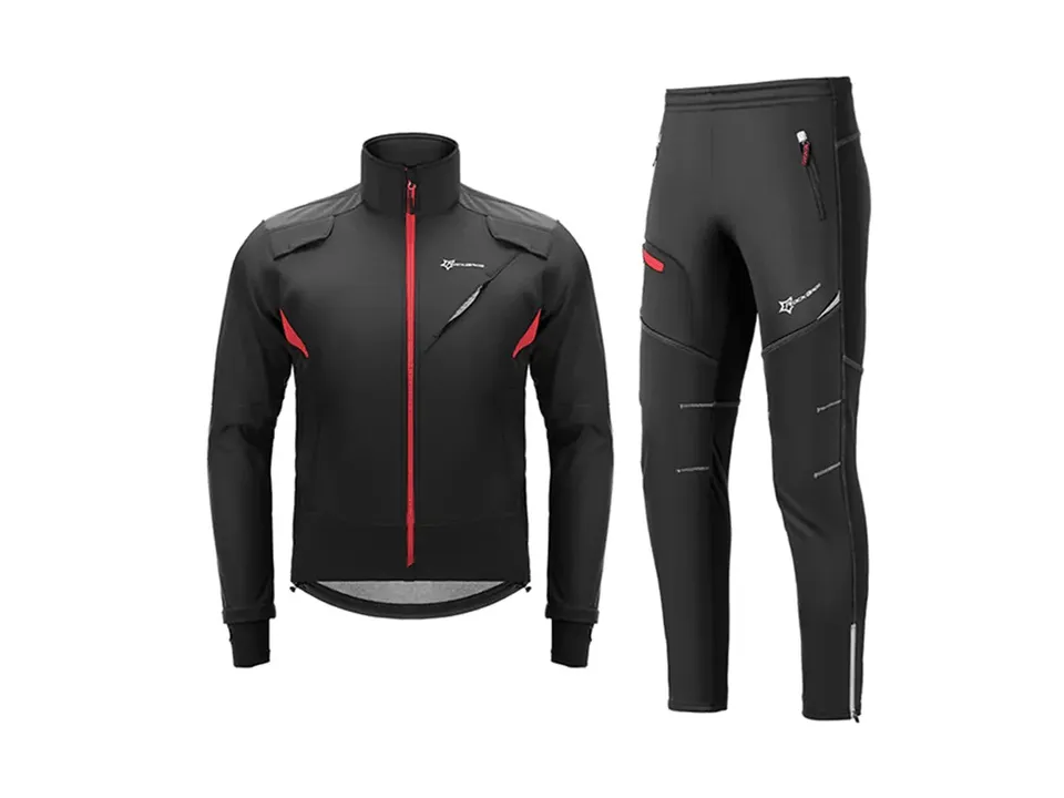 Himiway completo ciclismo invernale nero antivento M