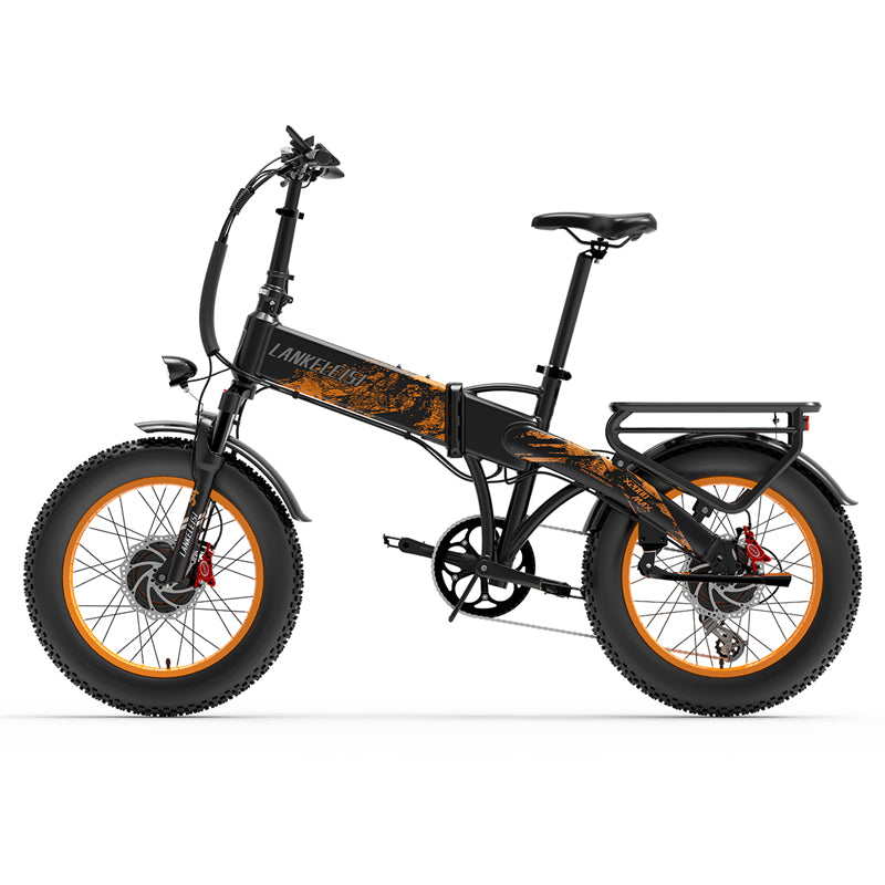 Lankeleisi X2000MAX bici elettrica fat bike 2x1000W arancione