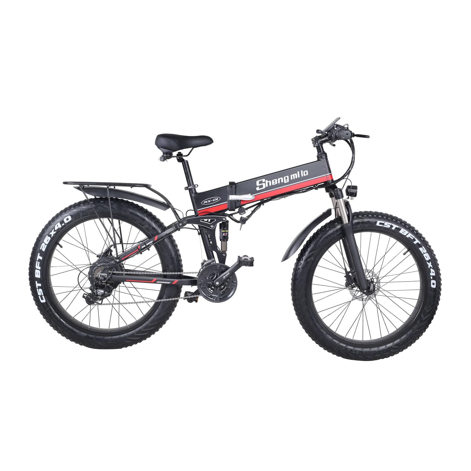 Shengmilo MX01 bici elettrica pieghevole nero rosso 48V