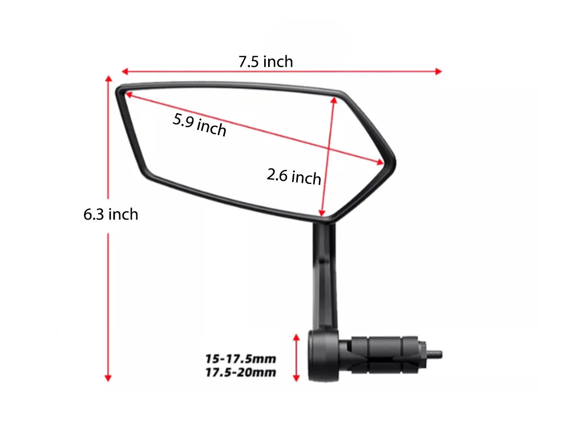 Himiway Specchio manubrio coppia nero grandangolo bici