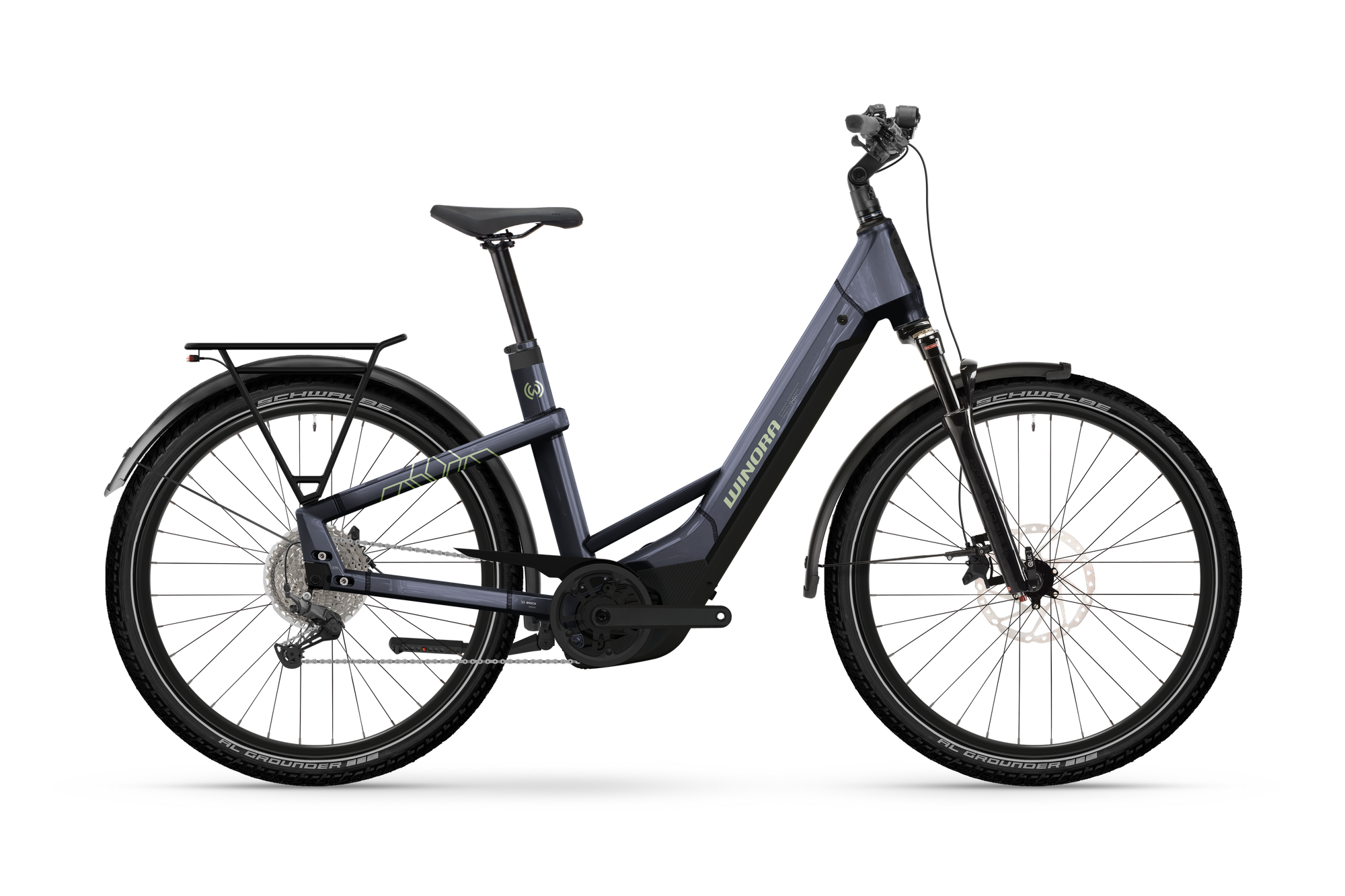Winora Yakun X10E bici elettrica trekking viola night purple M