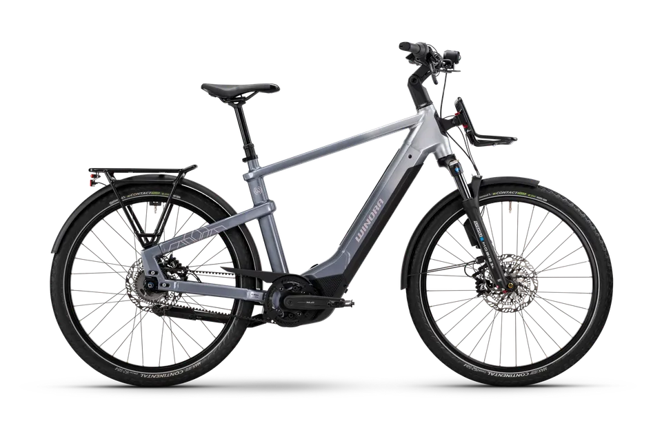 Winora Yakun R5 Pro ABS bici elettrica trekking telaio alto grigia