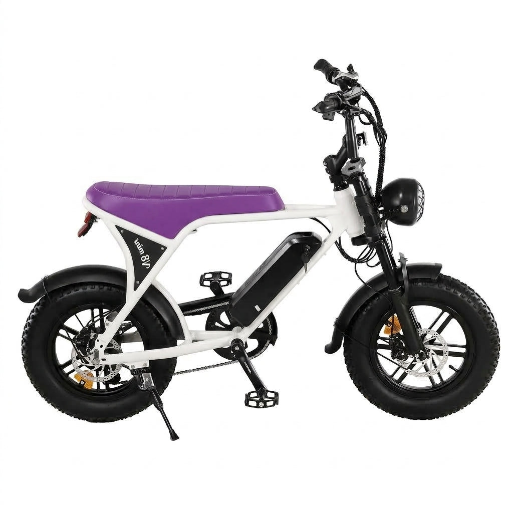 OUXI V8 Mini Fat Bike Elettrica 500W Nera 7 Marce